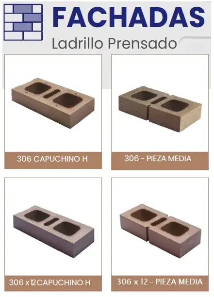 Ladrillo Fachada Prensado Capuchino