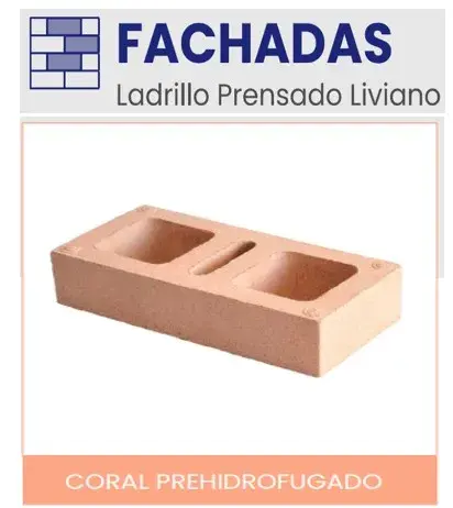 Ladrillo Fachada Prensado Coral
