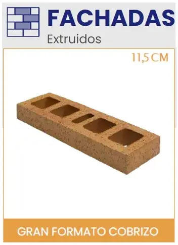 Ladrillo Fachada Extruido Cobrizo