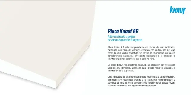 PLACA DE YESO AR 1/2"